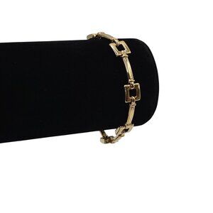 Lia Sophia Gold Tone Geometric Link Bracelet Modern Square Chain‎ Designer NWT